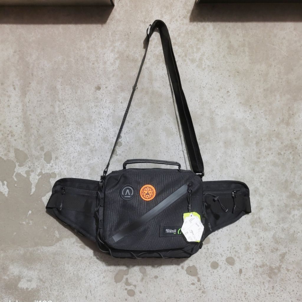 TAS SELEMPANG WAISTBAG BLOODS ARVEST BLACK ORIGINAL NEW