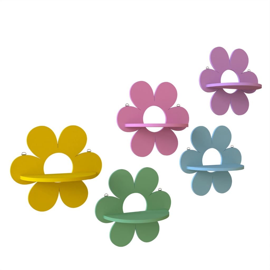 Rak dinding unik / Rak dinding bentuk bunga