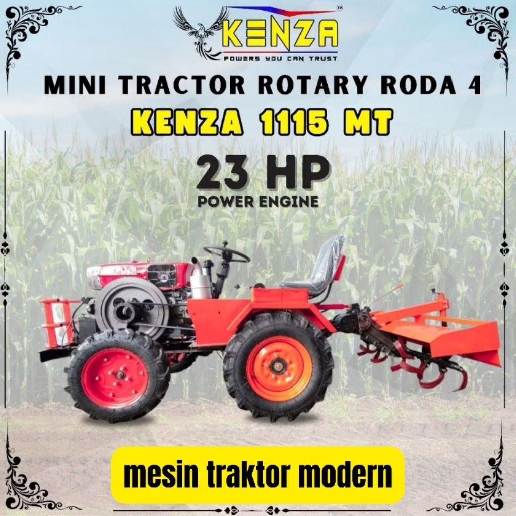 traktor mini duduk 2 wd kenza 1115 solar/23 hp/mini traktor kenza terbaru/mesin bertenaga 23 hp/cult