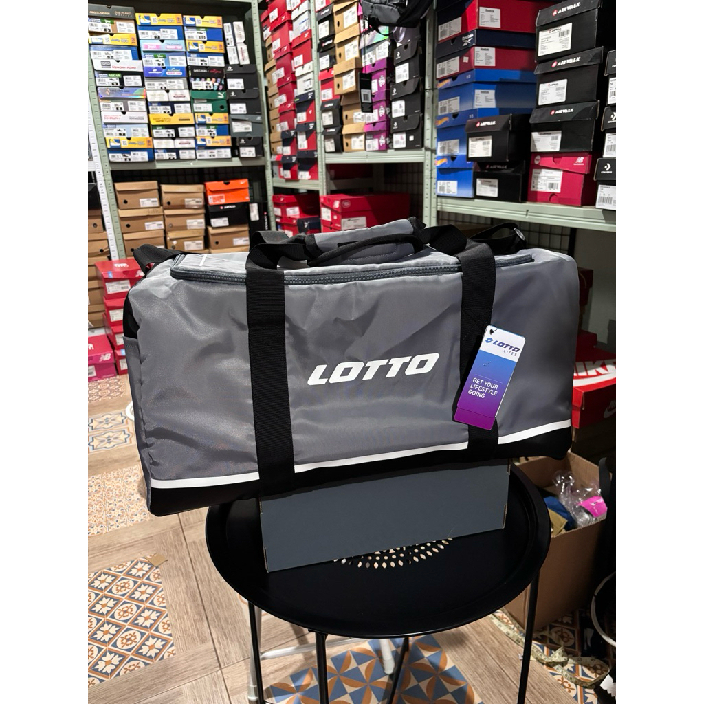Tas LOTTO ELTA GYM BAG grey dan black