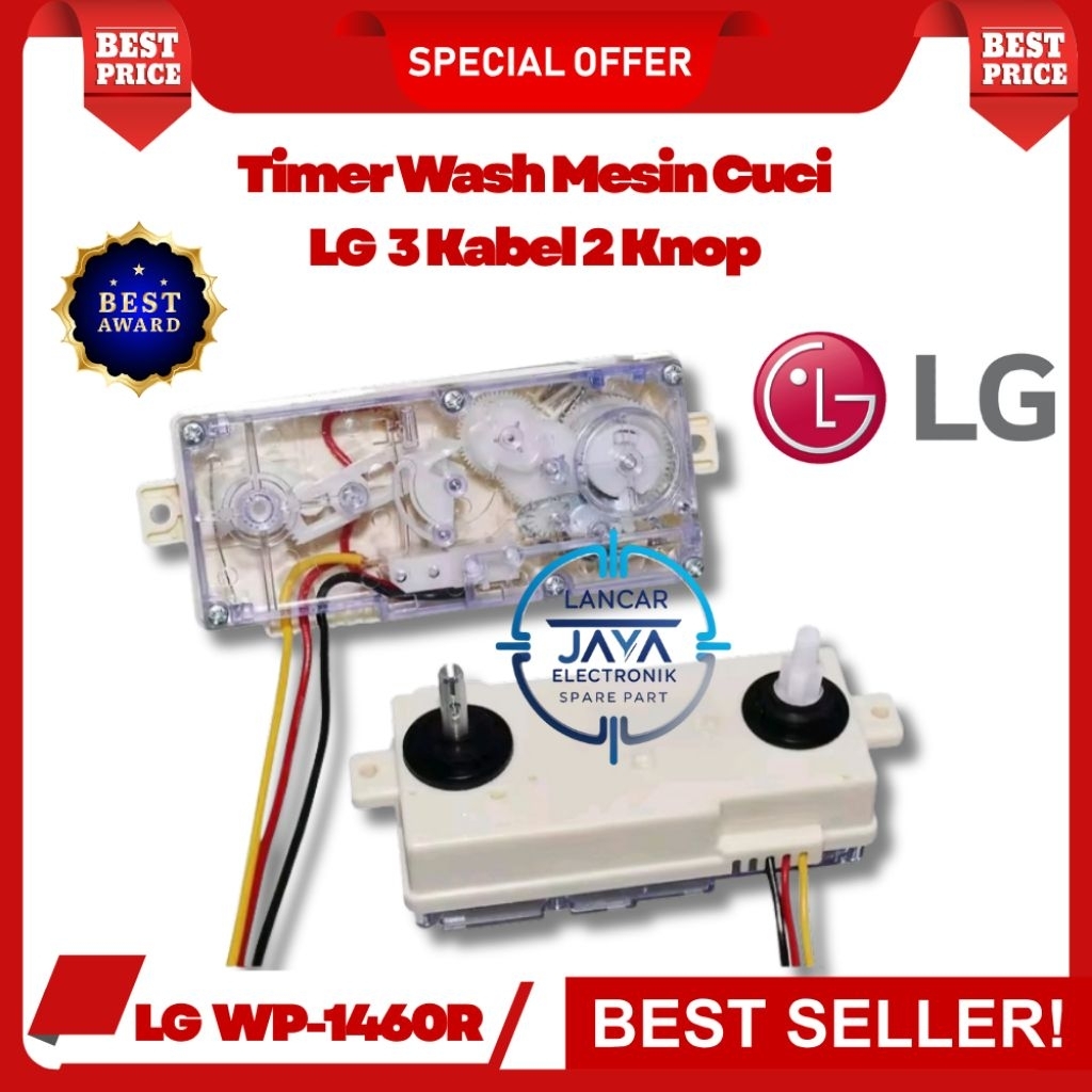 LG WP-1460R - Timer Wash Mesin Cuci LG 3 Kabel 2 Knop – Sparepart Mesin Cuci 2 Tabung LG