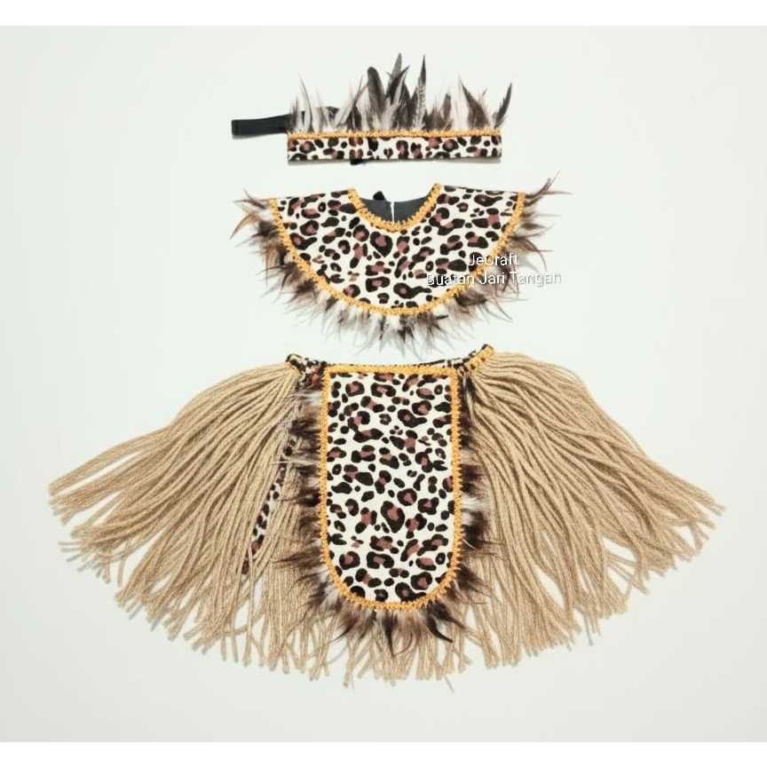 Satu Set Kostum Baju Tradisional Afrika Selatan Suku Zulu