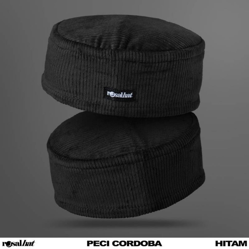 Peci Cordoba Rosal | Peci Corduroy Premium | Peci Sholat Hitam MURAH
