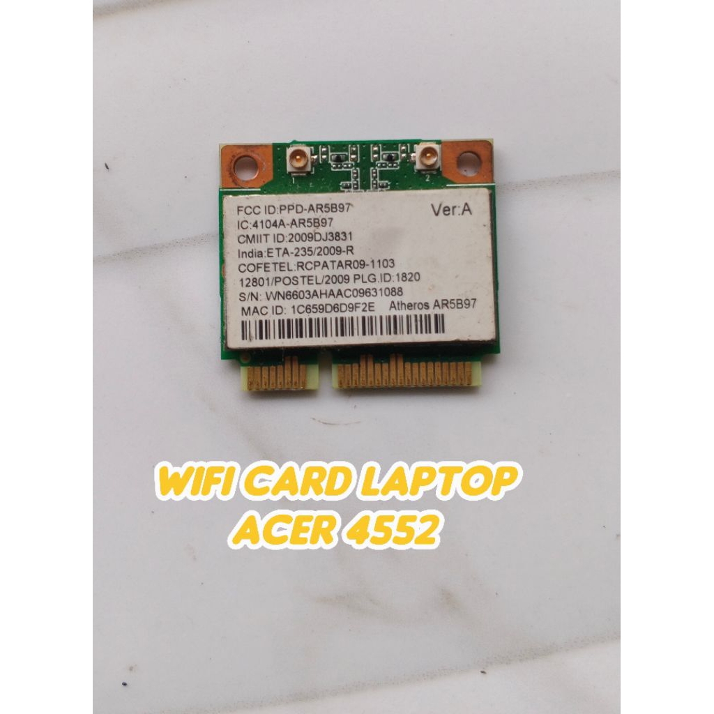 Wifi card Laptop ACER 4552