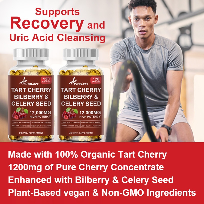 VitaCore Kapsul Biji Seledri Bilberry Ceri Asam: 12000 mg Penjernih Asam Urat Potensi Tinggi + Antio