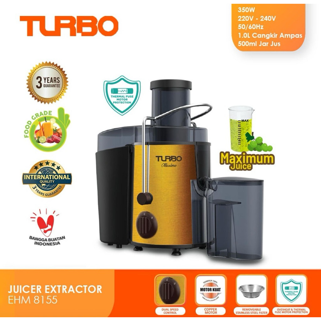 JUICER TURBO EHM 8155 - JUICER PISAH AMPAS TURBO - JUICER EXTRACTOR TURBO - JUICER MURAH PALEMBANG -