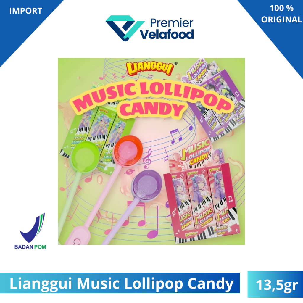 Lianggui- Music Lollipop Candy Strawberry 13,5gr
