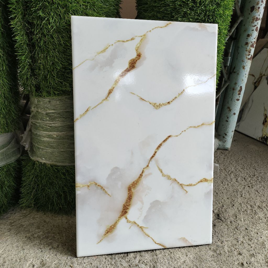 keramik 25x40 putih salur gold (glossy) keramik dinding/keramik dapur/ keramik lantai/ keramik motif