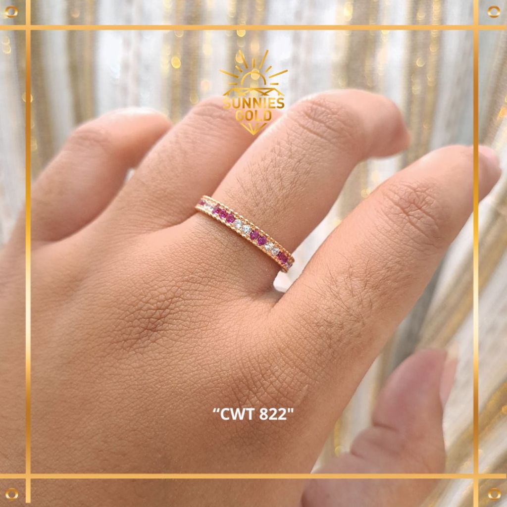 CINCIN EMAS ASLI KADAR 6K DAN 8K CINCIN LISTRING PERMATA FULL FASHION - CT 822