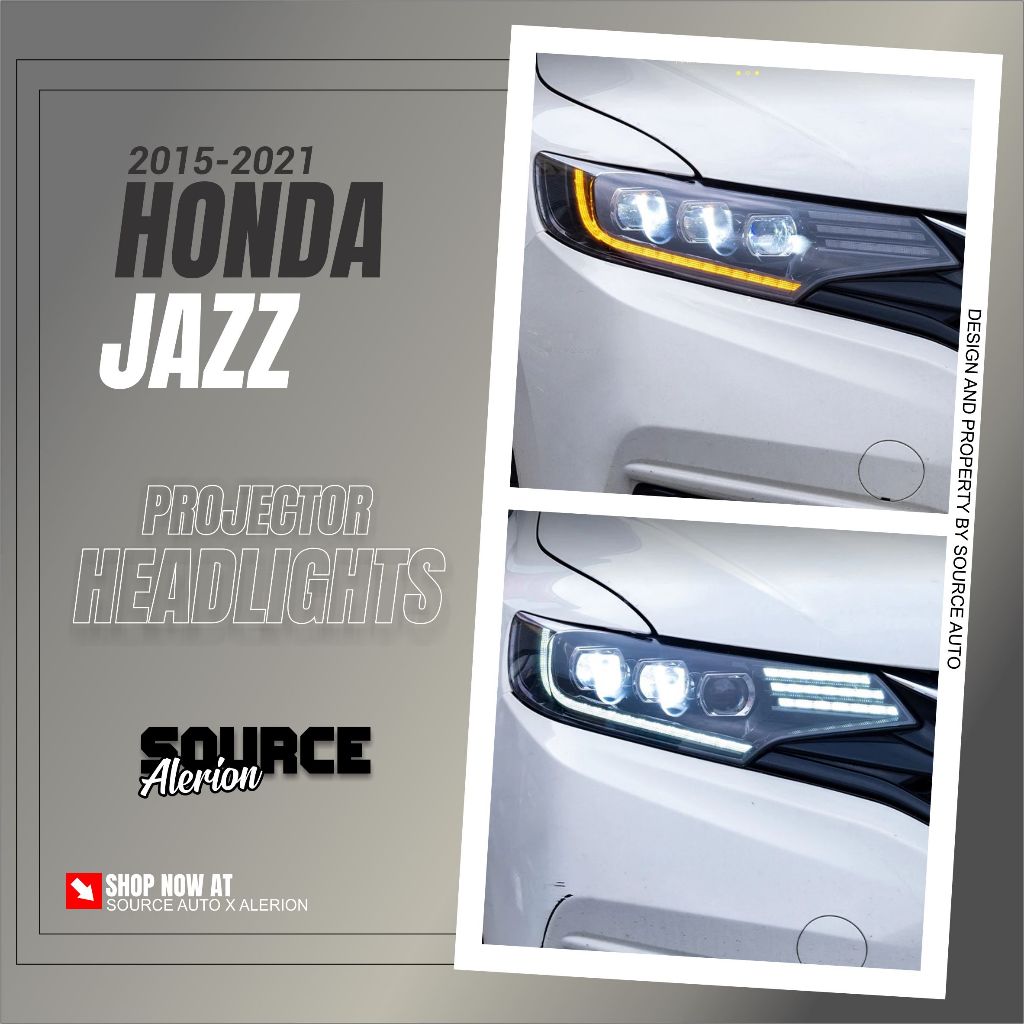 HEADLAMP HEAD LIGHTS LED DRL SIGNAL PROJECTOR LED HI-BEM HONDA JAZZ FIT GK5 2015 - 2020