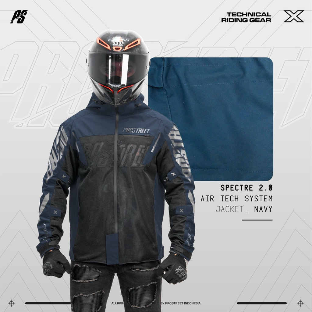 JAKET PROSTREET SPECTRE AIR TECH SYSTEM V2 NAVY ORIGINAL