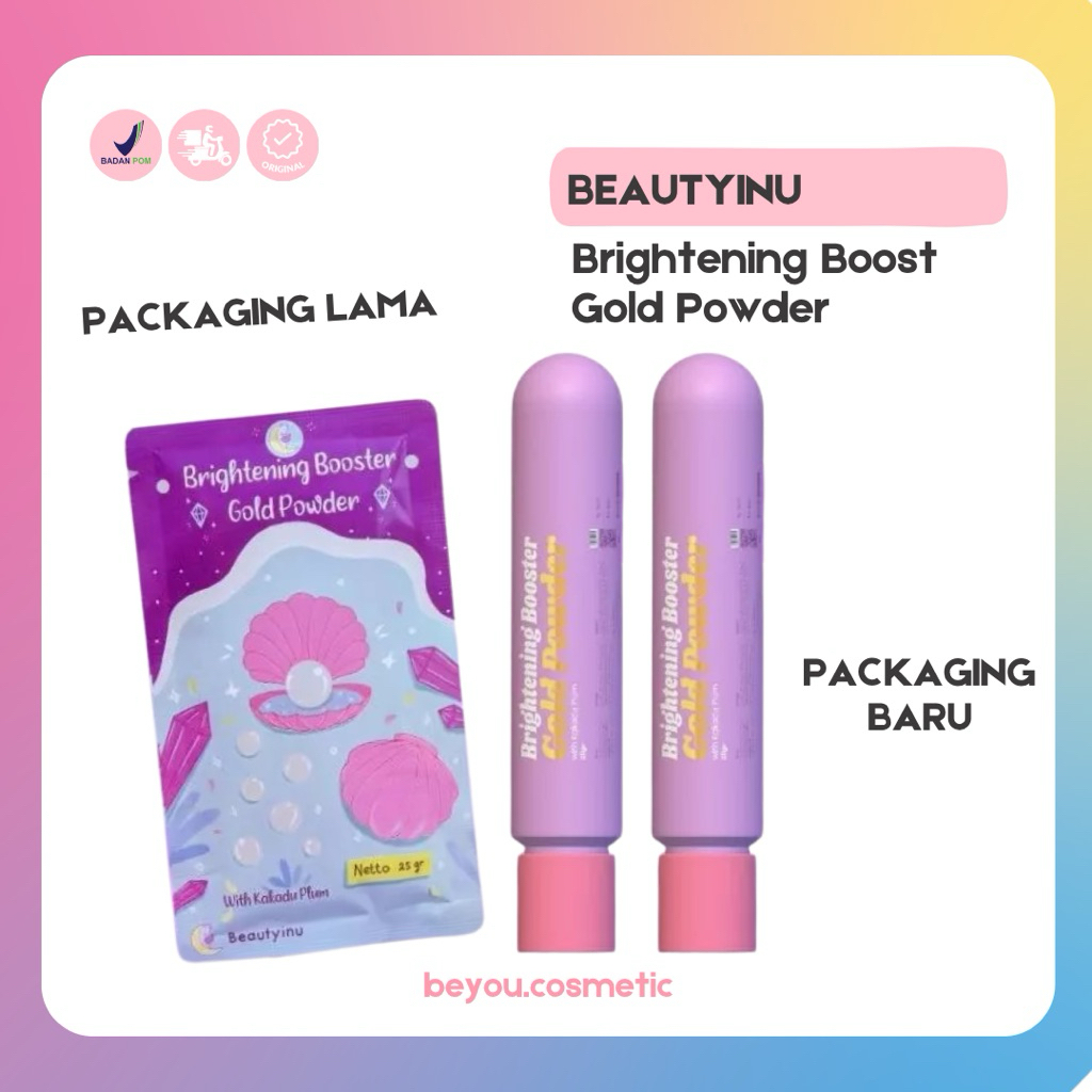 Beautyinu Brightening Gold Powder || Serbuk Bibit Pemutih & Pencerah Wajah + Badan
