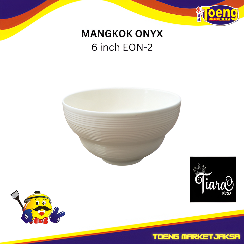 Mangkok Keramik - Mangkok Saji - MANGKOK 6 inch EON-2 ONYX GARIS TIARA