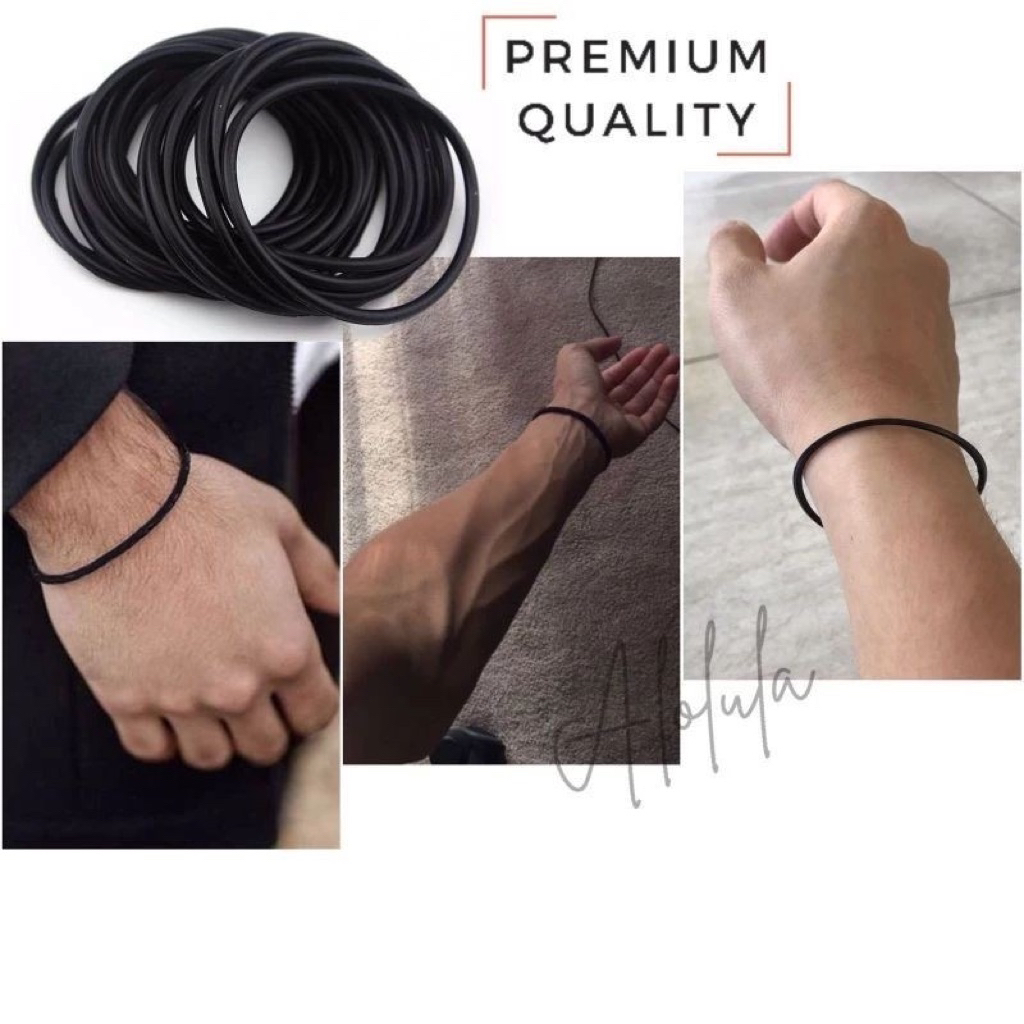 Gelang hitam pria wanita/gelang karet hitam pria wanita terlaris