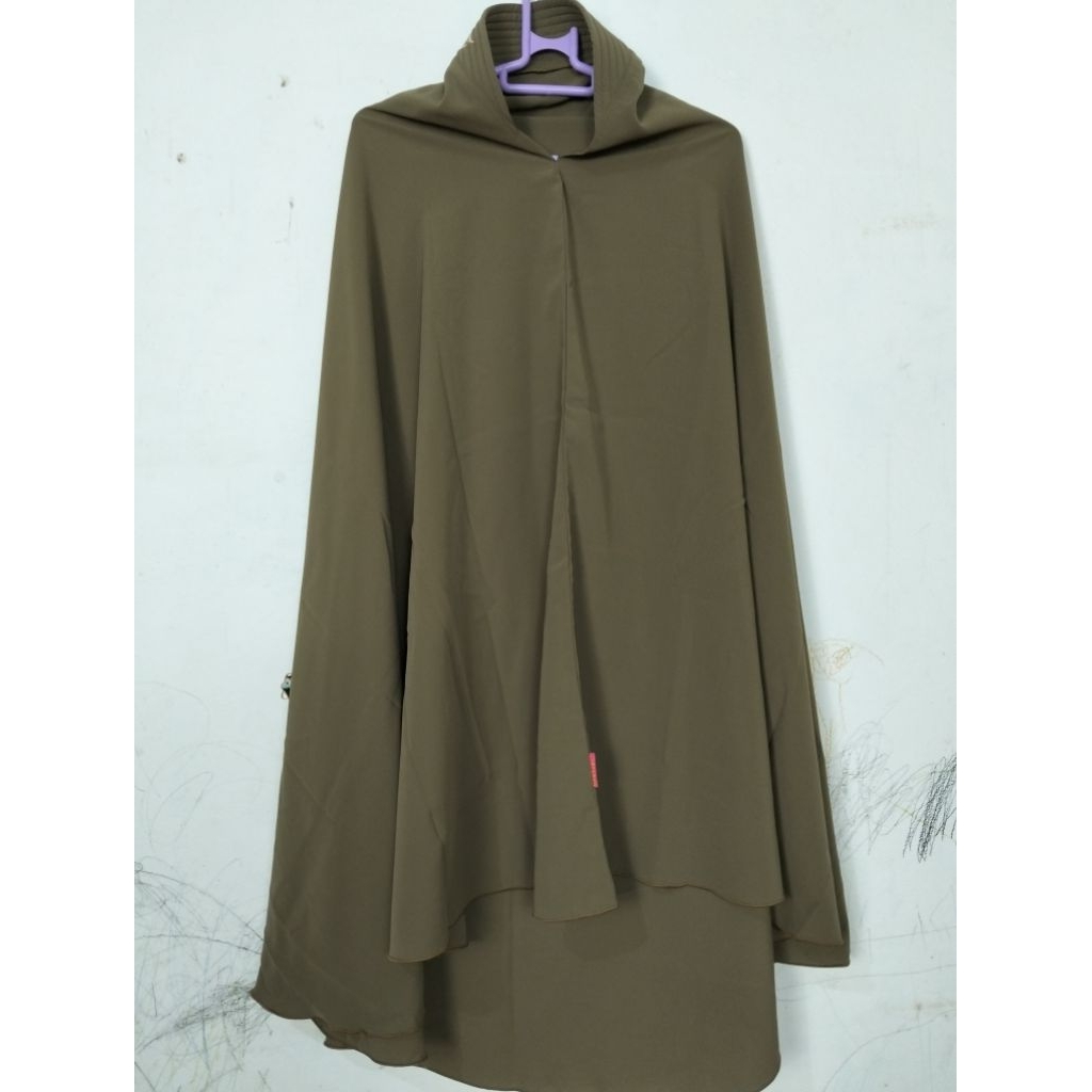 (SERBA 40.000) Jilbab Besar Khimar Warna Khaki PNS (Snowelfshop)