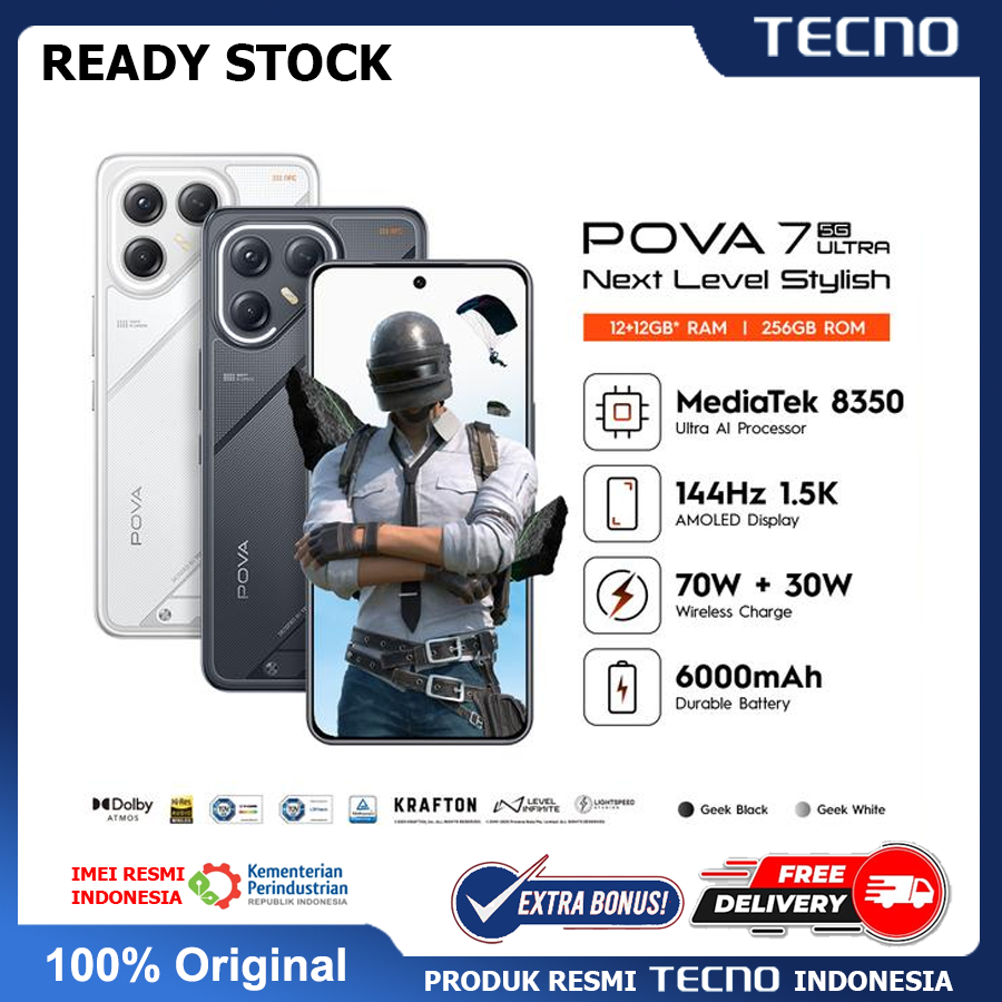 Tecno Pova 7 Ultra 5G 12/256GB Produk Resmi Tecno Indonesia