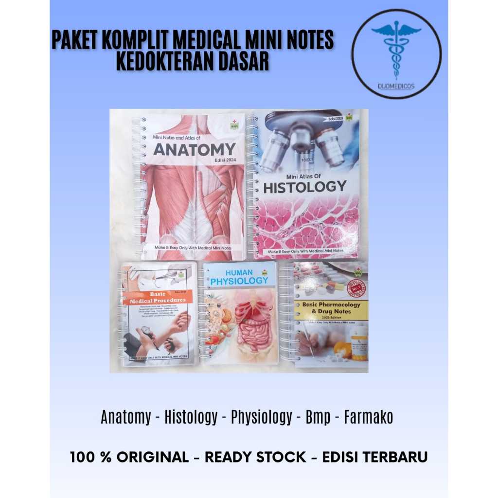 Paket Komplit MMN Kedokteran Dasar 5 Buku | Paket Preklinik Dasar Anatomi Fisiologi Histologi Farmak