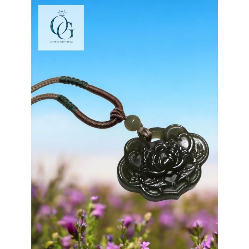 Liontin Giok - Carving Ruyi