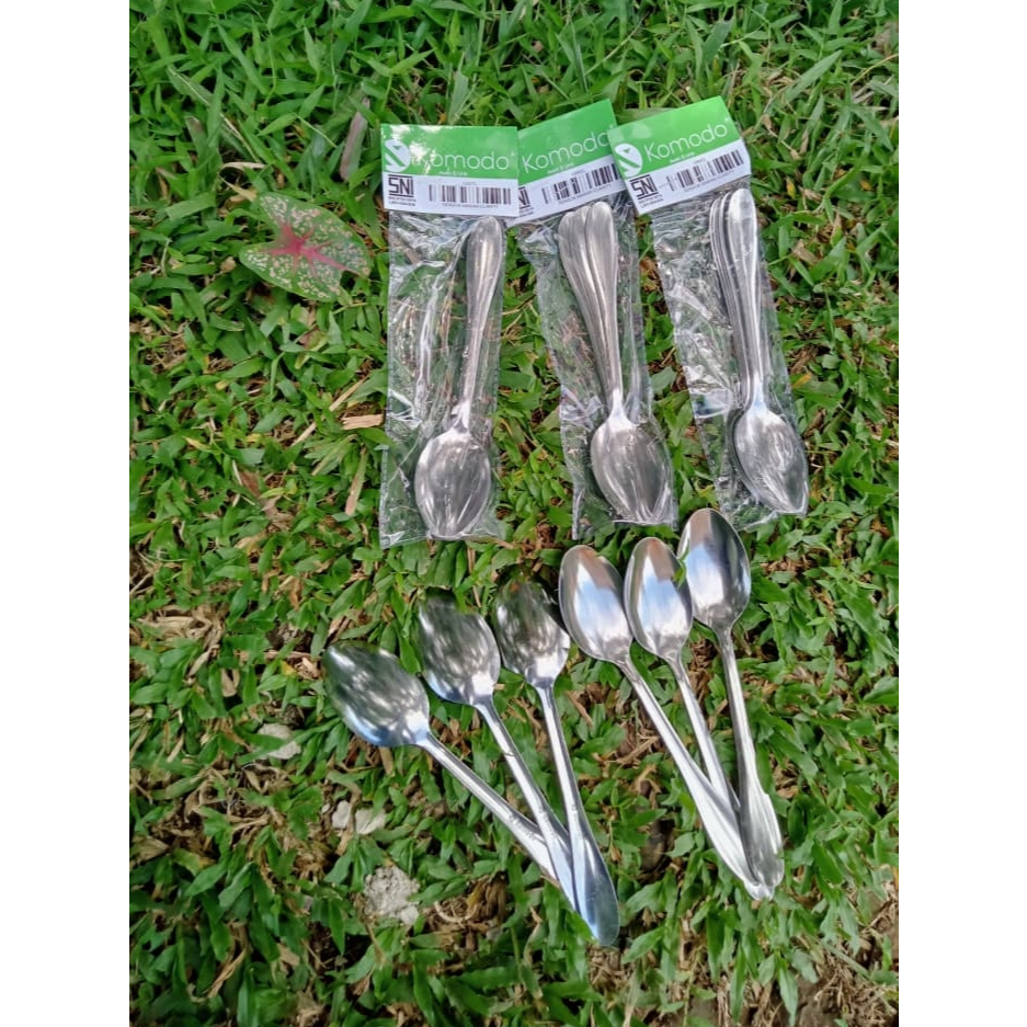 (12 Pcs) Sendok Makan Tebal Polos/ Sendok Komodo / Sendok Makan Stainless / Sendok Premium