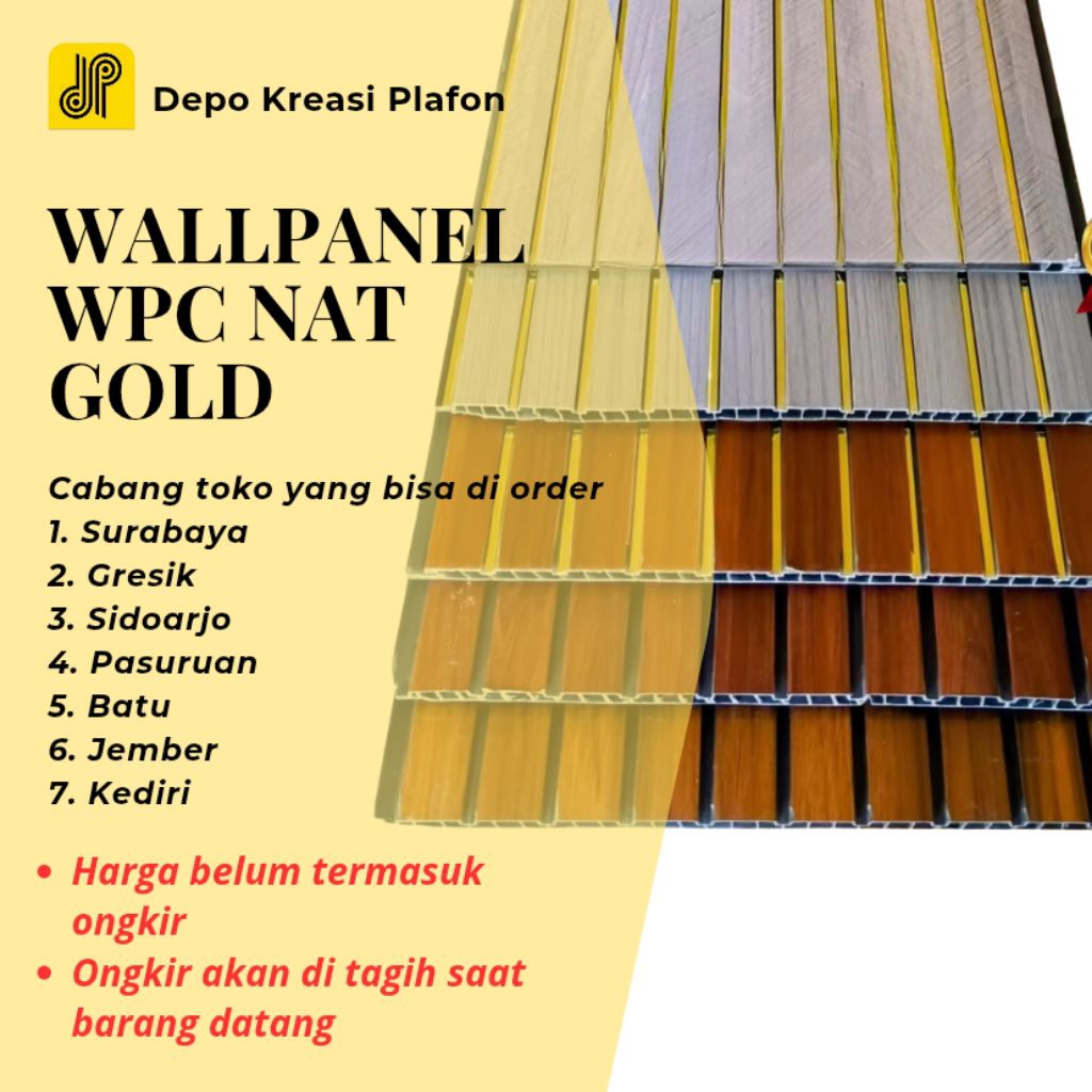 PERLEMBAR ❤️ WPC PANEL DINDING PREMIUM NAT GOLD