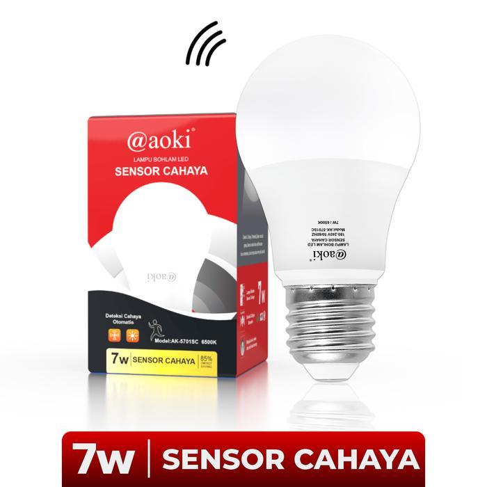 AOKI Lampu Bohlam LED Sensor Suara & Cahaya Otomatis | Radar & Sensor Gerak - 7W Sensor Suara