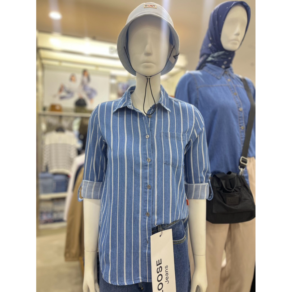 KEMEJA CEWEK DUST NEW ARRIVAL MOTIF GARIS