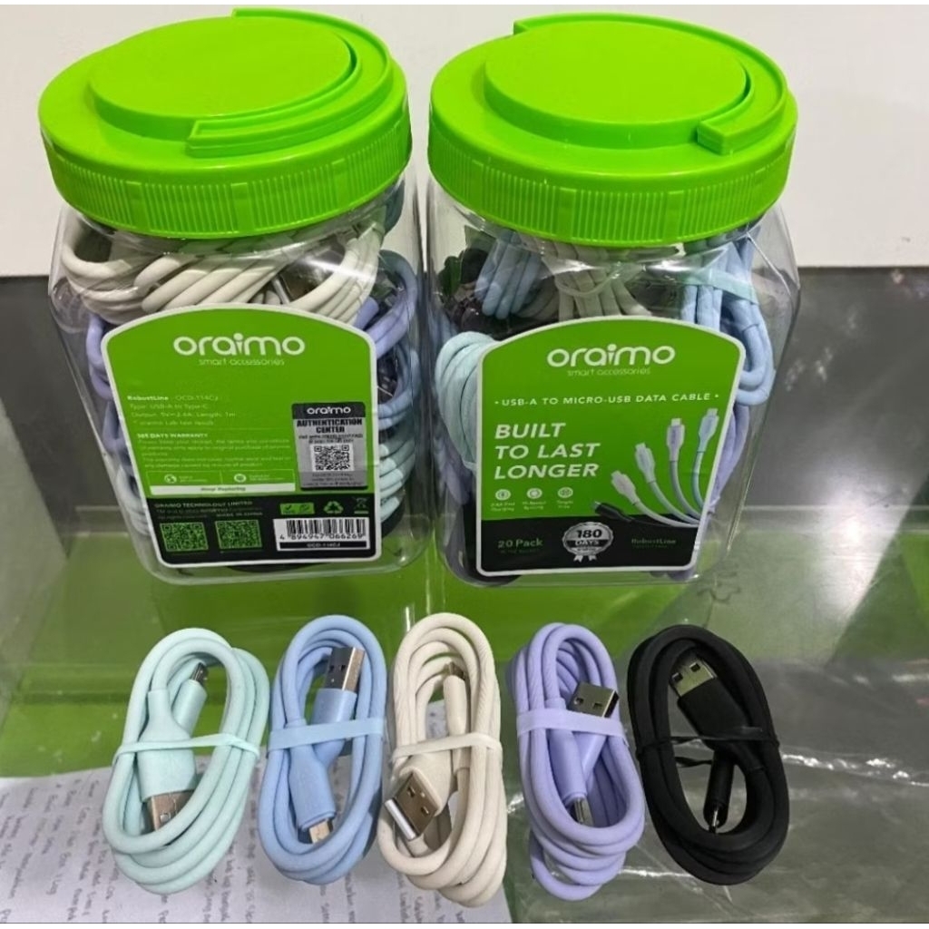 ORAIMO OCD-113C//OCD-114CJ (1Toples isi 20) Data Cable Type-C Faster Charging 2.4A