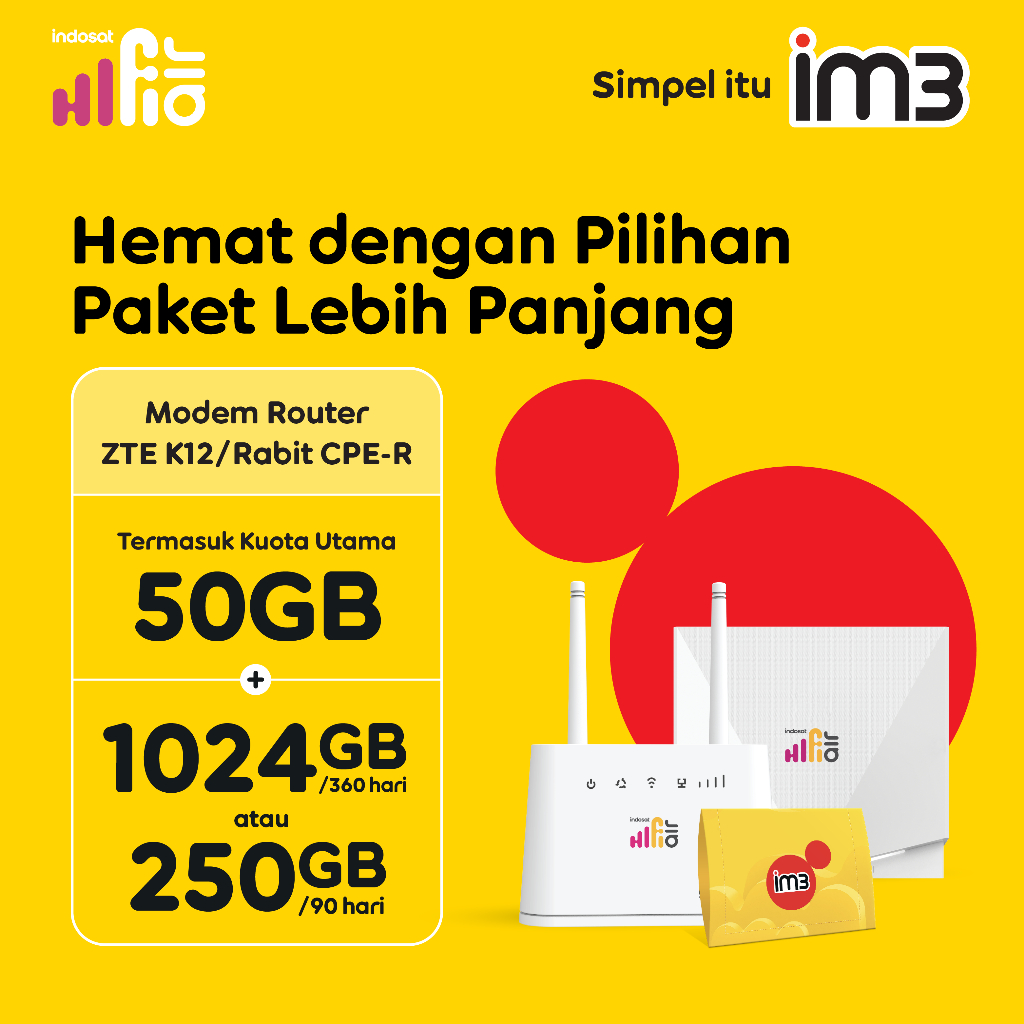 Indosat HiFi Air  : Modem + SIM Card IM3