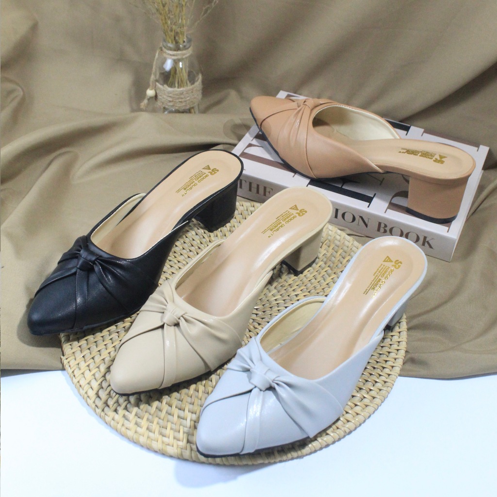 STEPELLA Sandal Heels Wanita BARBARA Sepatu Flat Wanita Hak 5CM