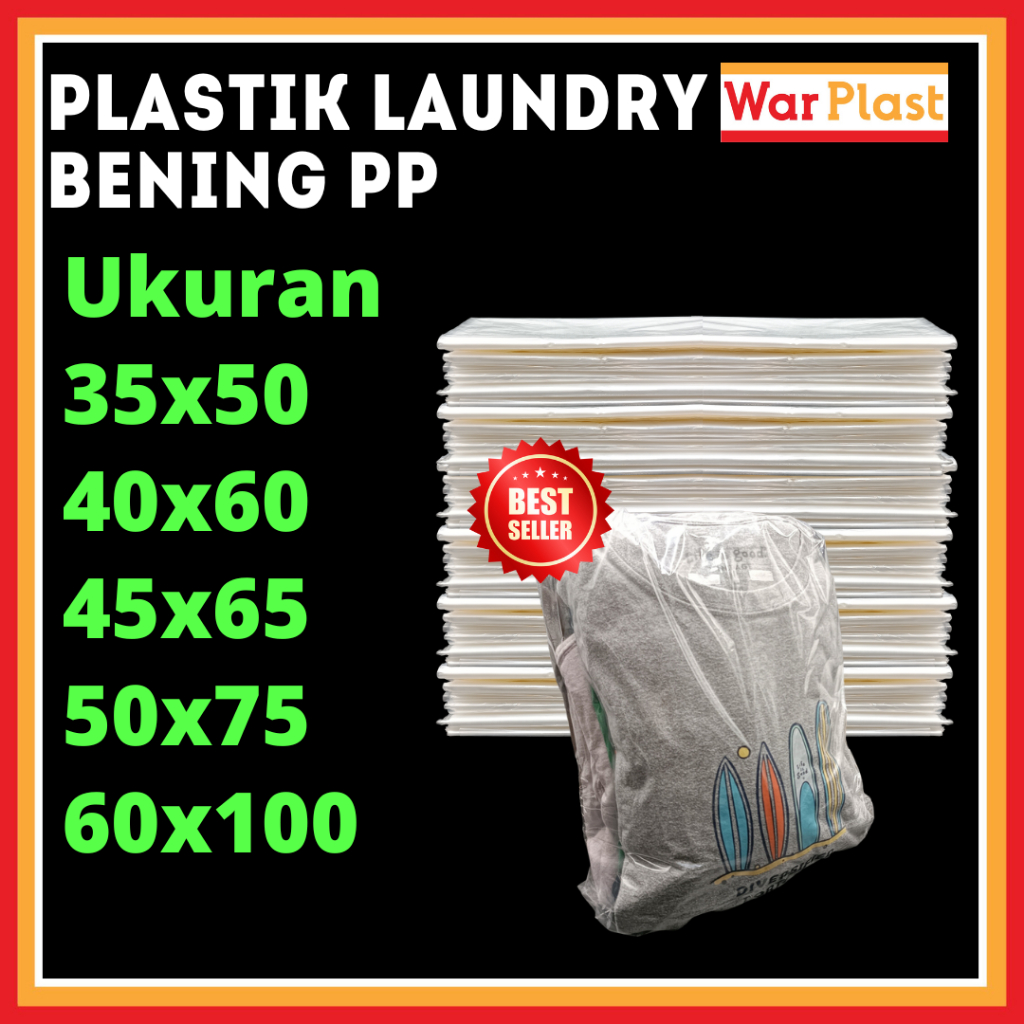 Plastik PP Bening Sikemas Laundry Snack Mainan Baju 60x100 | 50x75 | 45x65 | 40x60 | 30x45 | 30x50 T