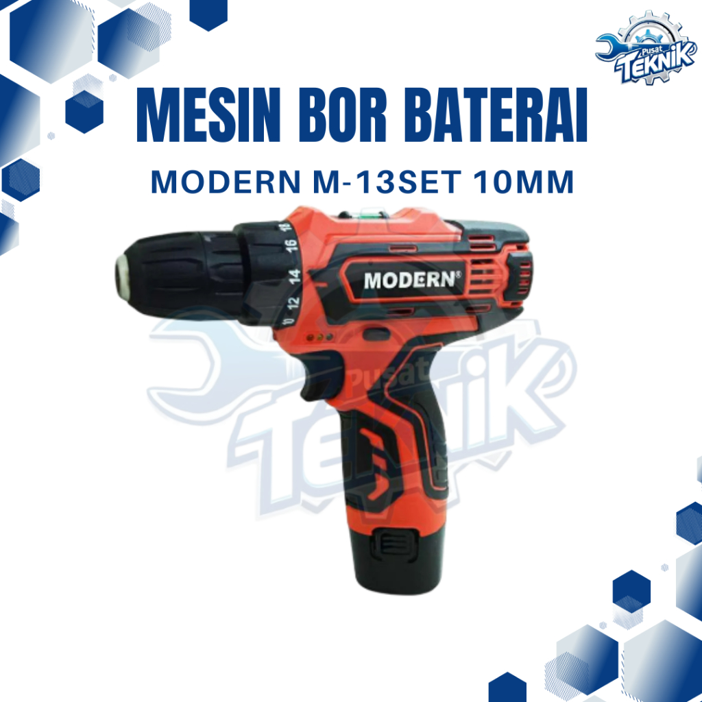 MODERN M13 Bor Cordless Drill Batre Tembok Impact Tanpa Kabel Mesin