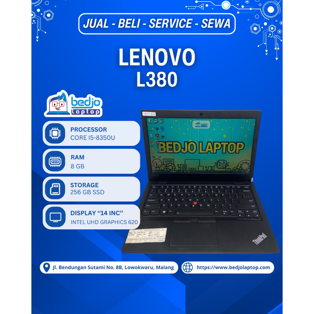 Laptop Lenovo L380 TERHANDAL Laptop Lenovo Core I5 Second, Laptop Lenovo RAM 8GB Multitasking