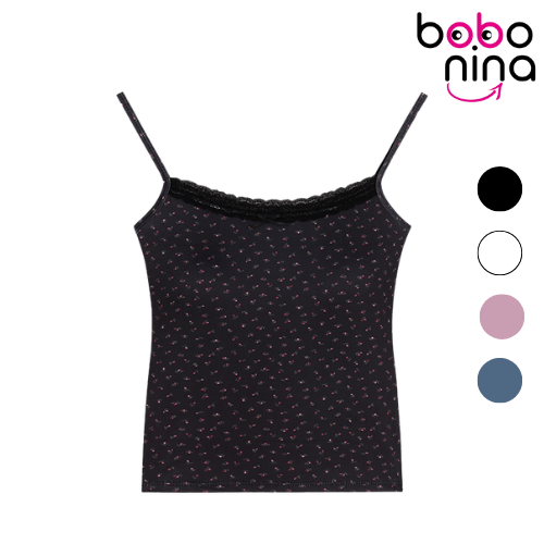 Ninabobo BR252 Tanktop Bra Wanita Motif Bunga Renda Atasan Tali Singlet Floral Lace Pita Lucu