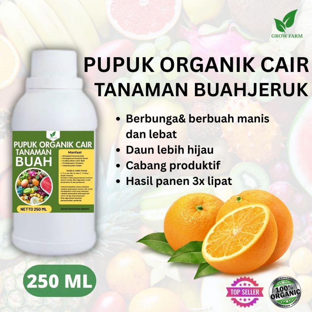 Pupuk Buah Jeruk 250 ML /Pupuk Booster Jeruk Cepat Berbuah Lebat/Pupuk Cair Jeruk