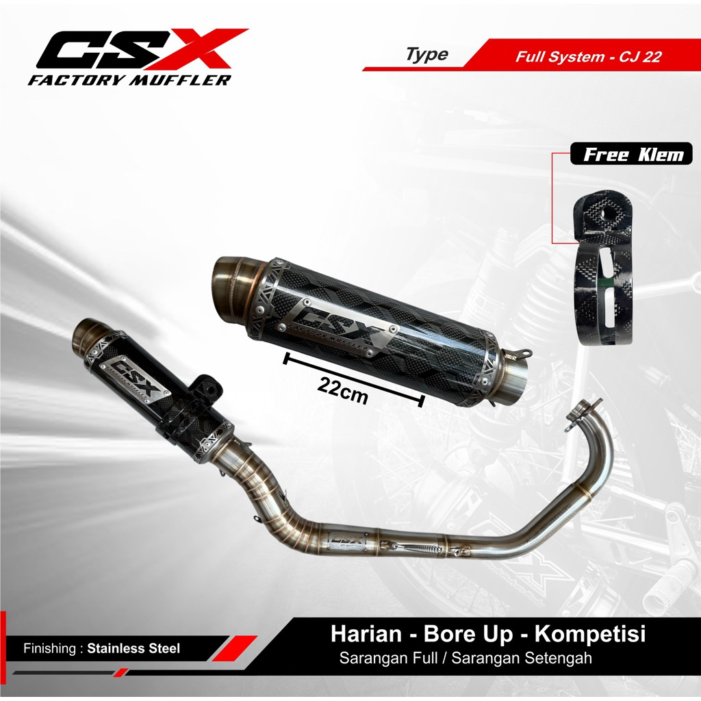 knalpot Racing Malaystyle Silincer Carbon Original CSX for Mxking NjMx Mxold dll by CSX FACTORY MUFF