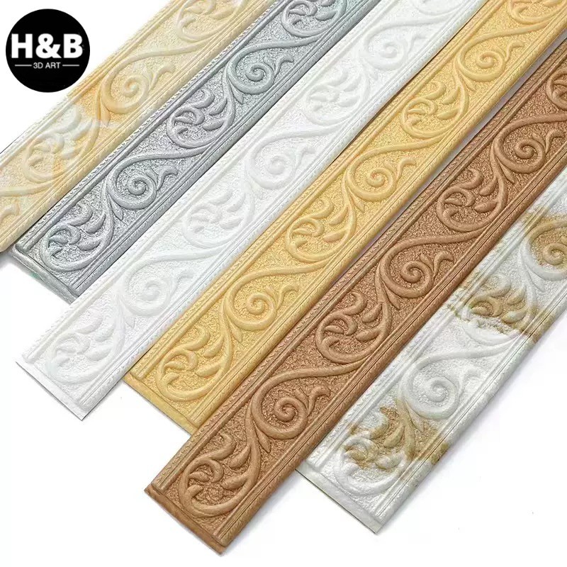 1.15 Meter 3D Stiker Dinding Perbatasan Hiasan Garis Perbatasan Hiasan Dinding Garis Skirting Garis 