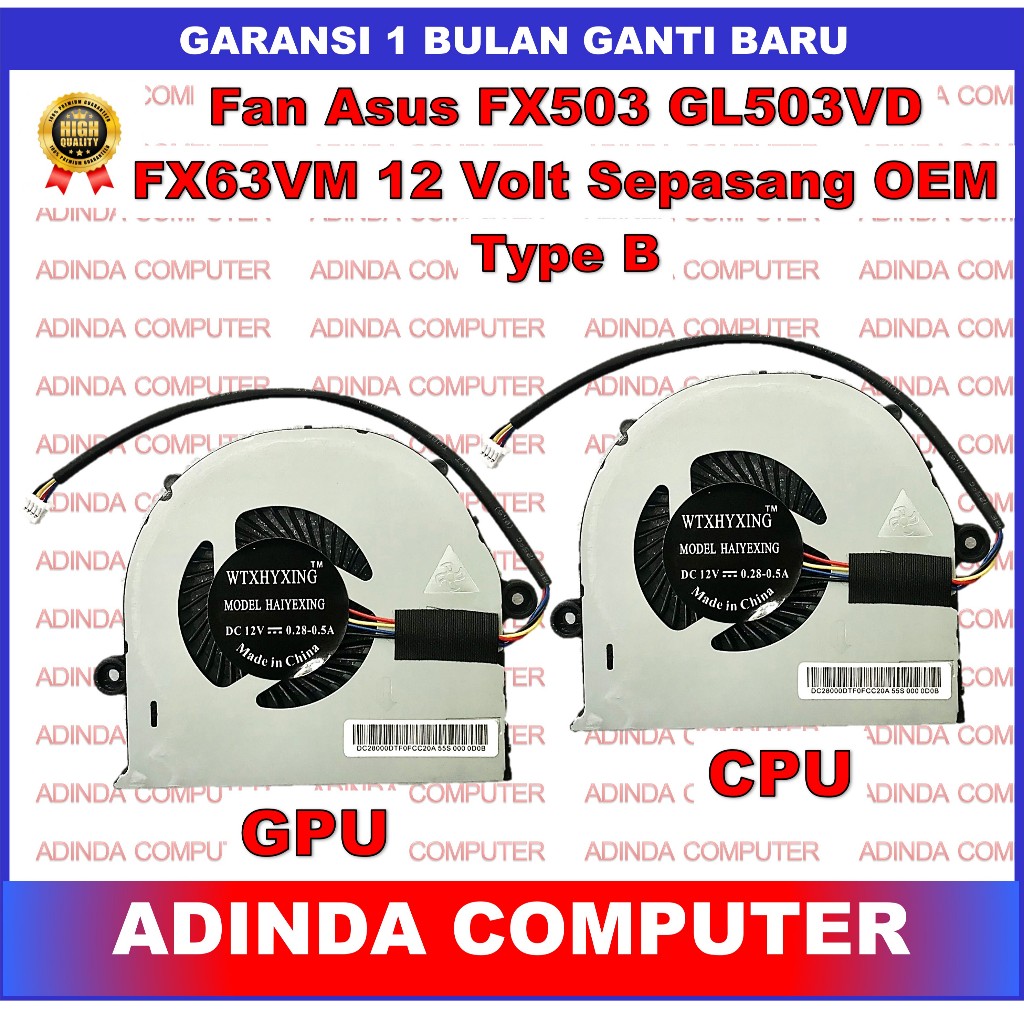 Fan Asus ROG Strix FX503 FX503VD FX63V FZ63VM GL503V GL503VD GL503VM GL503VS GL703 GL503 GL703V GL70