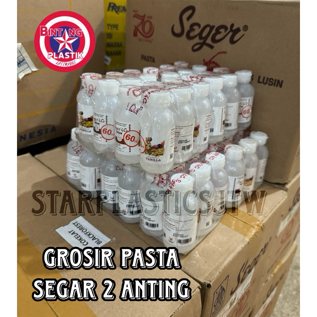 [GROSIR 1 PAK] isi 6pcs PASTA SEGER CAP 2 ANTING / DUA ANTING 60ml VANILLA + PISANG AMBON ESSENCE & 