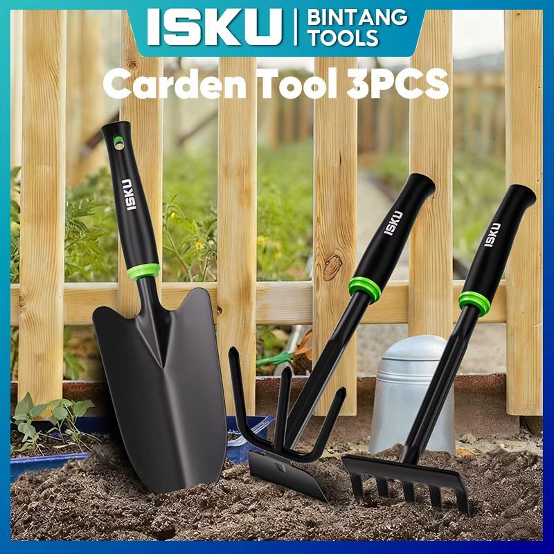 ISKU Paket Sekop 3 in 1 Alat Berkebun Praktis 3 pcs Sekop Cakar Garden Tools Gardening Tools