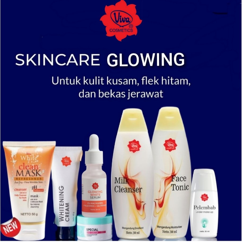 Paket Viva Skincare Glowing Whitening Flek Hitam Bandel