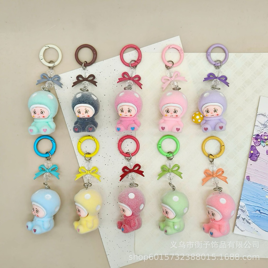 Keychain Boneka Jamur Pita Lucu