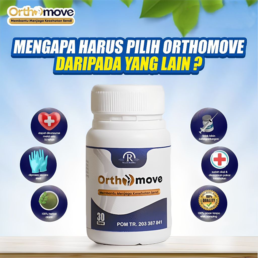 Orthomove Original Obat Nyeri Sendi Otot Tulang Rematik Saraf Kejepit Asam Urat Asli Herbal Manjur