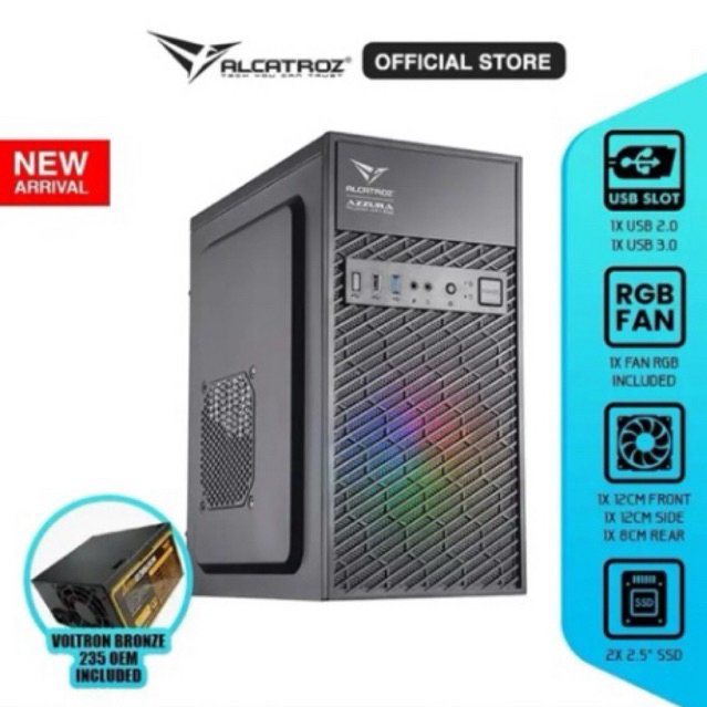 Casing PC Alcatroz Azzura Millenia Air RGB Series + PSU 235FX
