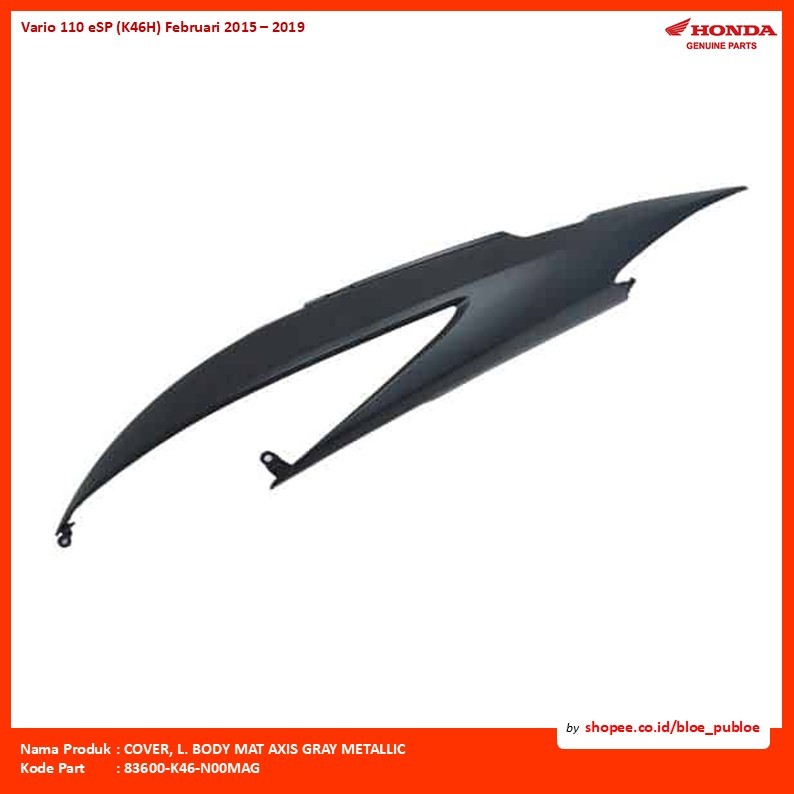 COVER, L. BODY MAT AXIS GRAY METALLIC/83600K46N00MAG