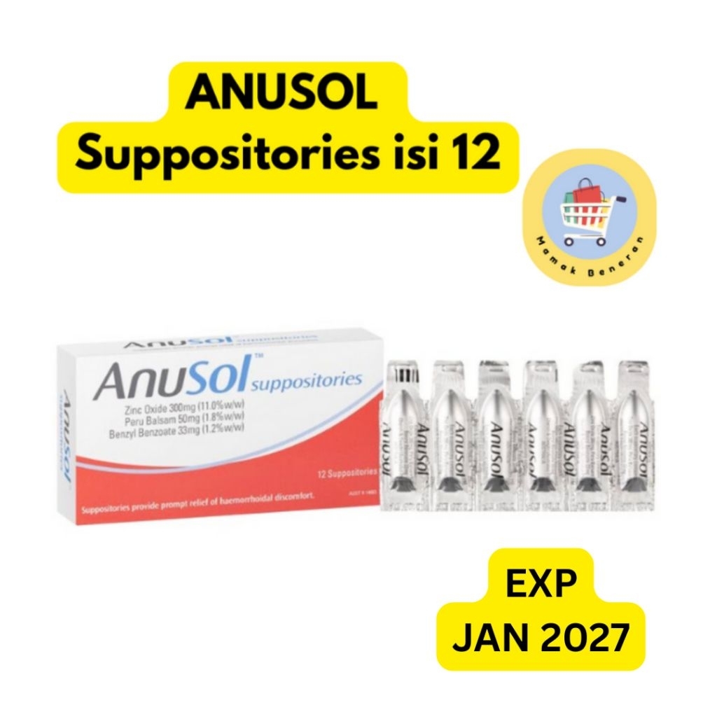 Anusol Suppositories Obat Wasir ambeien hemoroid haemorrhoid isi 12 supp