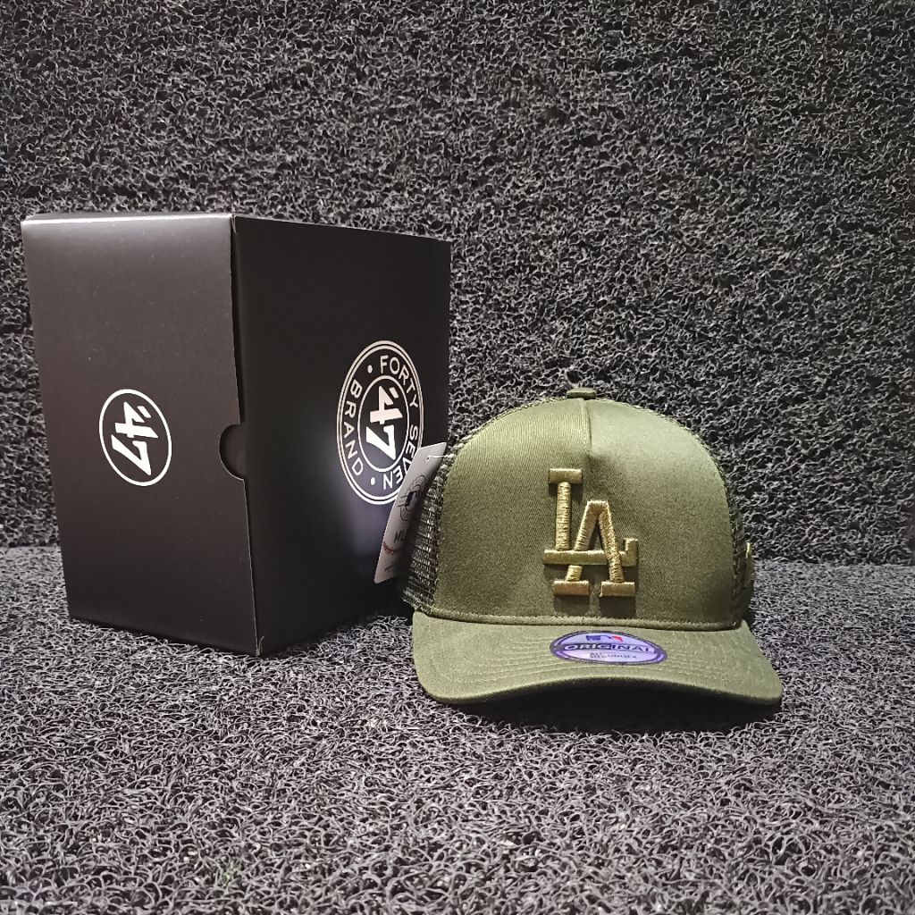 Topi Tracker Los Angeles LA Hijau Army Premium Unisex Miror Originall