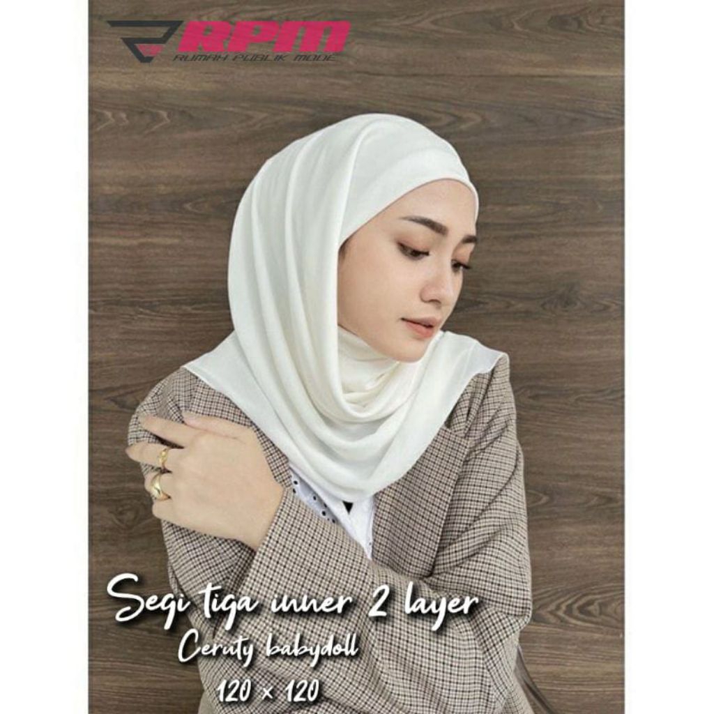 jilbab instan segitiga inner ceruty babydoll premium