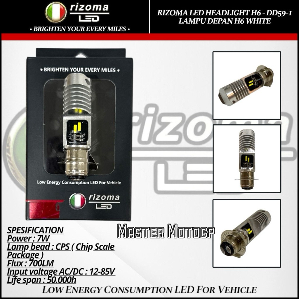 RIZOMA LED H6 DD59-1 Lampu depan H6 P15D LED eletrik 18watt 4 led 2 sisi Lampu cakar tunggal reparas