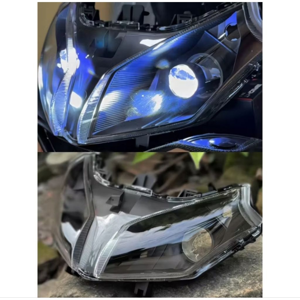 Headlamp Reflektor Lampu Depan Vario 110 Techno Custom Lampu LED H4 Siap Pakai Cahaya Super Terang