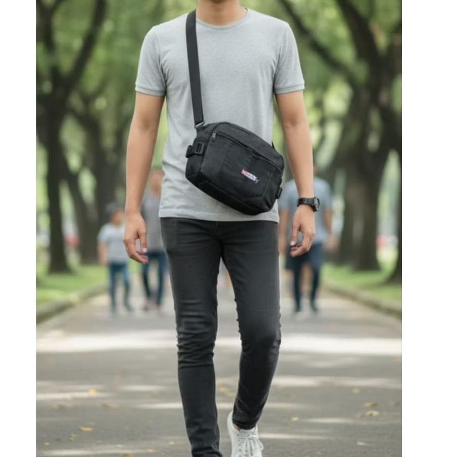 Tas Selempang Pria Slingbag Pria Bahan Jeans Kualitas Premium Tas Pria Model Terbaru